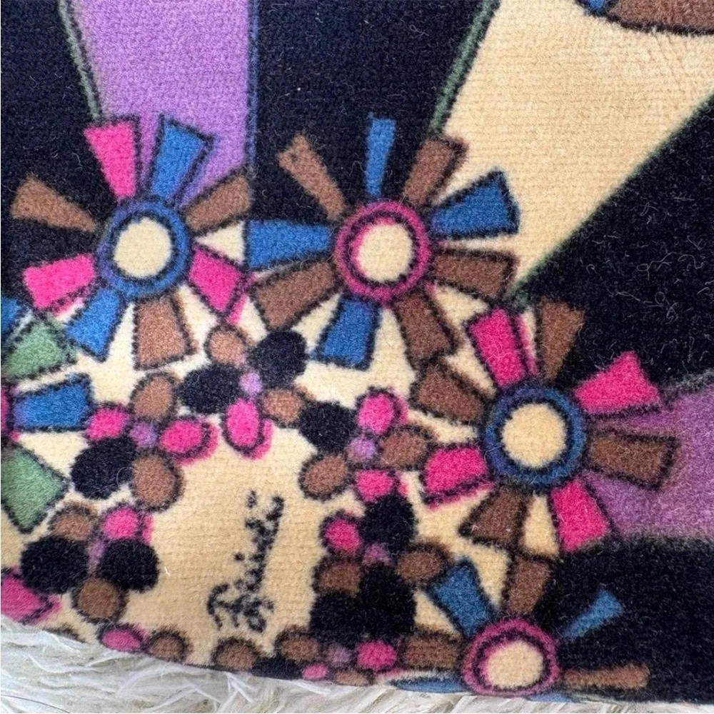 Emilio Pucci Vintage Clutch Bag Velour Blue Floral Patterned and Multicolor‎ Bag